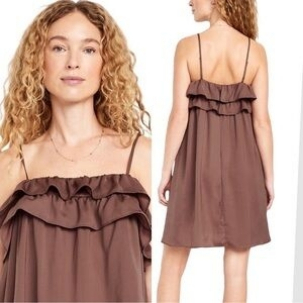 NWT Old Navy Rose Brown Spagetti Strap Dress - Picture 3 of 6
